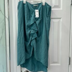 Abercrombie & Fitch NWT ruched flowy midi skirt deep teal size XLP